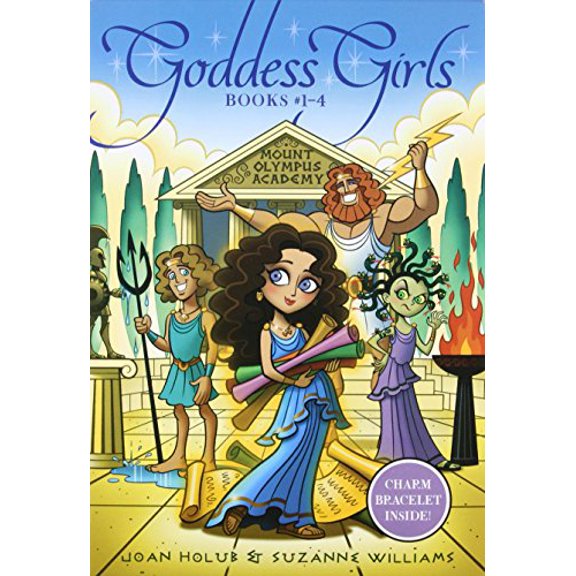 Pre-Owned Goddess Girls Books #1-4 (Charm Bracelet Inside!): Athena the Brain; Persephone the Phony; Aphrodite the Beauty; Artemis the Brave, 9781442482104, 1442482109, Paperback, Boxed Set edition