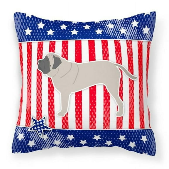 Carolines Treasures BB3356PW1818 USA Patriotic English Mastiff Fabric Decorative Pillow