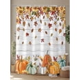 thumbnail image 4 of Fall Shower Curtain Pumpkin Sunflowers Shower Curtains for Bathroom Thanksgiving Decor, Waterproof Polyester Shower Curtain Set with Hooks, Stall Long Size 54"x78" Maple Leaves Wood Grain, 4 of 6