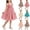 Style3-Watermelon Red girls dresses, variant on Maqroz Girl Dresses formal Party Dress Halter Neck Sleeveless 3D Flower Decor Mesh Tulle A Line Elegant Dress for Birthday Pageant Holiday 1-10 Years