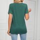 thumbnail image 4 of Gibobby Camisetas de verano para mujer Camisetas manga corta para mujer, camisetas holgadas tamaño con cuello en V a la moda, blusas casuales sólidas(Verde,XL), 4 of 5