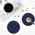 thumbnail image 4 of Fuzoiu Blue Firework Print Leather Coasters Set,Drink Coasters Set of 4,for Tabletop Protection, Durable PVC Coasters,Home Décor and Housewarming Gift-Round Shape, 4 of 6