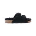 thumbnail image 3 of Steve Madden Womens Closer Shearling Footbed Sandals Black 6 Medium (B,M), 3 of 3
