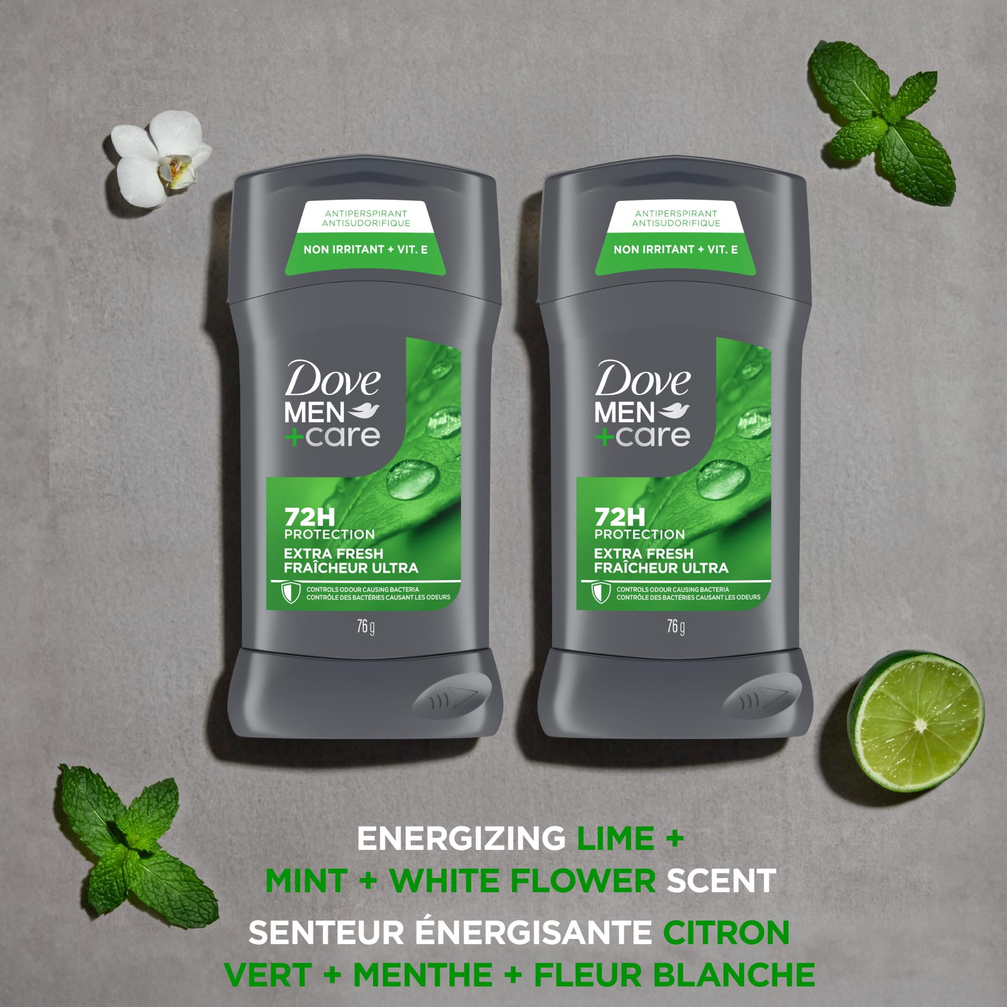 Dove Men Care with Vitamin E and 1/4 Moisturizers Non-Irritant 72H Antiperspirant, 2 x 76 g Antiperspirant