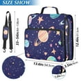 thumbnail image 6 of 3 Ring Zipper Binder with Shoulder Strap Waterproof Trapper Keeper 2 Inch D-Ring 500 Sheets Capacity Cartoon Planet and Star, 6 of 7