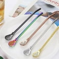 Dual Purpose Straw Spoon Milk Tea Coffee Stirring Spoon Madai Tea Spoon