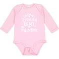 thumbnail image 3 of Inktastic Daddy is My Valentine Girls Girls Long Sleeve Baby Bodysuit, 3 of 5