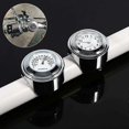 thumbnail image 2 of Motorcycle Handlebar Clock, 7/8" 1" Silver Waterproof Motorcycle Handlebar Watch Motorcycle Handlebar Watch Luminous Clock with Thermometer, 2 of 4