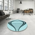 thumbnail image 3 of Ahgly Company Indoor Round Patterned Deep-Sea Green Area Rugs, 4' Round, 3 of 6