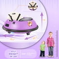 thumbnail image 5 of Farmdex 12 Vot Ride on Toys Ride on Bumper Car with Remote Control, Little Explorer Bumper Car W/ 360 Degree Spin, LED Colorful Lights, Five-Point Seat Belt, Purple, 5 of 10