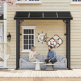 thumbnail image 3 of BREEZESTIVAL 8x5 Hard Top Gazebo Pergola- Wall Mounted Lean-to Aluminum Alloy Awning with Canopy Roof, All-Weather Outdoor Cover for Patio, Backyard, Deck, 3 of 5