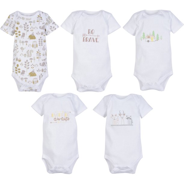 MiracleWear Cute Kid’s Bodysuit Outfits (5Pack) Baby Boy & Neutral Unisex Daywear Print