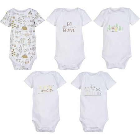 UPC: 0752830070028 | MiracleWear Cute Kid’s Bodysuit Outfits (5-Pack) Baby Boy & Neutral Unisex Daywear Print Clothing Sets (Boys 0-3 months)