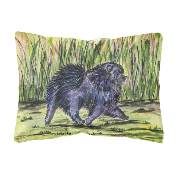 Caroline's Treasures SS8444PW1216 Pomeranian Decorative   Canvas Fabric Pillow, 12H x16W, multicolor