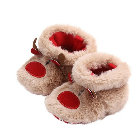 Aoochasliy Girls Shoes Christmas First Walker Boys Girls Shoes Infant Winter Warm Footwear Newborn Prewalker Boots