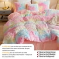 thumbnail image 3 of LIFEREVO Luxury Fluffy Faux Fur Duvet Cover Set, Rainbow Print Plush Fuzzy Duvet Cover Set(1 Tie Dye Shaggy Comforter Cover+2 Furry Pillowcases)Bedding Set,Zipper Closure(Queen, Rainbow Colorful), 3 of 7
