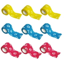 9 Pack 2 Inch x 5 Yards Self Adhesive Bandage Breathable Cohesive Bandage Wrap Rolls Elastic Self-Adherent Tape for Stretch Athletic, Sports, Wrist, Ankle，Style 14