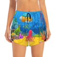 thumbnail image 2 of Balery Submarine And Landscape Pantalones cortos deportivos para mujer con forro y dos bolsillos, elásticos, para entrenamiento, gimnasio, yoga-XX-Large, 2 of 7