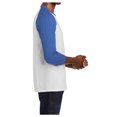 thumbnail image 3 of Yellow Rooster Men's Core Blend 3/4-Sleeve Raglan Tee White/ Royal 3XL, 3 of 6