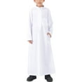 thumbnail image 2 of Chbgutlmr Baby Clothes for Boys Kids Long Gown Solid Color Stand Collar Long Sleeve Clothing 7-10 Years, 2 of 8