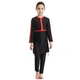 thumbnail image 6 of Toddler Girl Swimsuit Girl's Full Coverage Long Sleeve Swim Shirt and Swim Pants with Hat Toddler Girl Bathing Suit Red 8-9 Years, 6 of 8