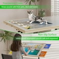 thumbnail image 3 of Adjustable Wooden Puzzle Table with Wheels and Drawer, 35x27 Inch, for 1500 Piece Puzzles in Black and Natural Wood, 3 of 12