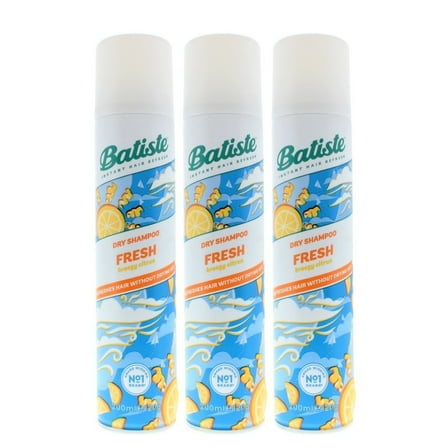 Batiste Dry Shampoo Fresh Citrus 200ml 3 Pack Instant Hair Refresh Oil Control