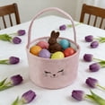 thumbnail image 3 of Easter Bunny Ear Basket - Cute Egg & Gift Storage Bag For Easter Hunts & Parties, Durable Reusable Design, Perfect Easter Decorations & Year of The Horse Festive Essential, 9*5.5in, Pink, 3 of 6