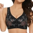 thumbnail image 3 of Women's Front Closure Posture Bra Women's Wireless Bra, Full Coverage Back Support Size Bras Available, Front Close(Black,L), 3 of 3