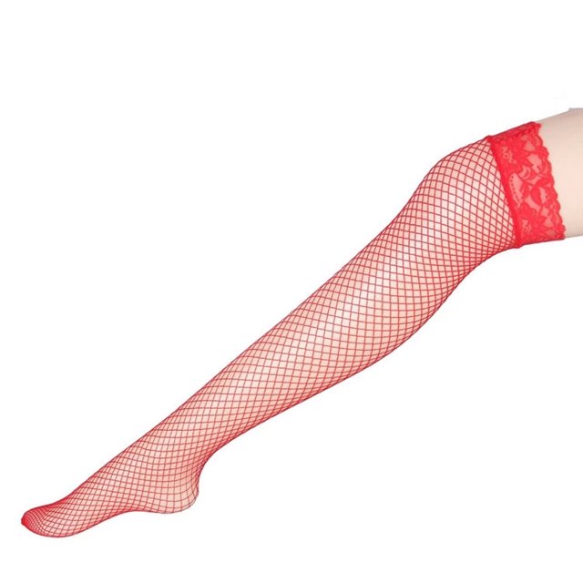 Lencería sexy a juego con borde de encaje, medias de malla de tubo largo hasta la mitad de los ojos, medias altas sexys, calcetines de rejilla, medias sexys