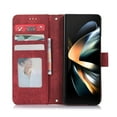 thumbnail image 3 of Decase for Samsung Galaxy Z Fold 5 7.6" 2023 Case, PU Leather Flip Fold Wallet Cover, Detachable Wrist Strap, Card Slots Cash Pocket, Shockproof Full Protective Shell, Red, 3 of 9
