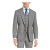 MICHAEL KORS Mens Airsoft Gray Single Breasted, Plaid Classic Fit Performance Stretch Suit Separate Blazer Jacket 42R