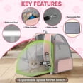 thumbnail image 2 of Cat Carrier Backpack Expandable Cool-Ventilated Pet Carrier Backpack for Cats and Small Dog Puppies Outdoor Travel Bag for Pets, Pink, 2 of 8