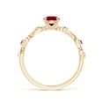 thumbnail image 2 of ANGARA Natural Ruby and Diamond Ivy Scroll Ring in 14K Yellow Gold for Women (Size-5mm) | July Birthstone, Birthday, Anniversary, Jewelry Gift for Women | Natural Ruby Ring, 2 of 9