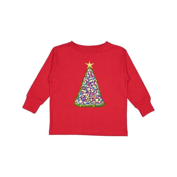 Inktastic Christmas Tree of Lights Boys or Girls Long Sleeve Toddler T-Shirt
