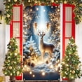 thumbnail image 2 of LanSuare Christmas Door Cover Decoration, 35x71Inch Glowing Reindeer Xmas Door Hanging Banner, Merry Christmas Front Doors Cover Backdrop for Holiday Indoor Outside Party Supplies, 2 of 7