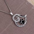 thumbnail image 3 of Collier Pendentif Patte de Chien en Forme de Cœur avec Strass pour Femmes, Bijoux de Fête Argent, 3 of 4