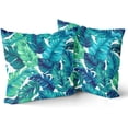 thumbnail image 2 of Tropical Leaves Pillow Covers 16x16 Inch Summer Decorative Green Palm Leaf Throw Pillow Covers Set of 2 Soft Cotton Pillow Case Square Cushion Covers for Home Couch Sofa Patio Bedroom, 2 of 6