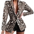 thumbnail image 1 of Gibobby Blazer de mujer elegante chamarra de trabajo para mujer casual con frente abierto manga larga ligera 2023 con bolsillos de solapa sólidos(Marrón,CH), 1 of 5