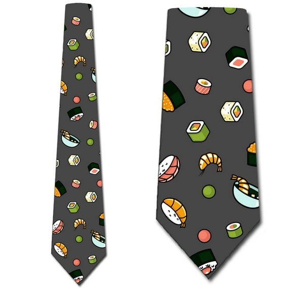 Sushi Ties Mens Colorful Food Necktie by Three Rooker