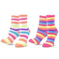 thumbnail image 6 of TeeHee Women's Warm Winter Cozy Fuzzy Slipper Socks 2 Pair Colorful Stripes, 6 of 9