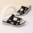 thumbnail image 4 of Wensltd Comfortable Wedge Sandals Women Summer Soft Soled Solid Color Casual Outdoor Beach Walking Comfort Slippers Black, 4 of 6