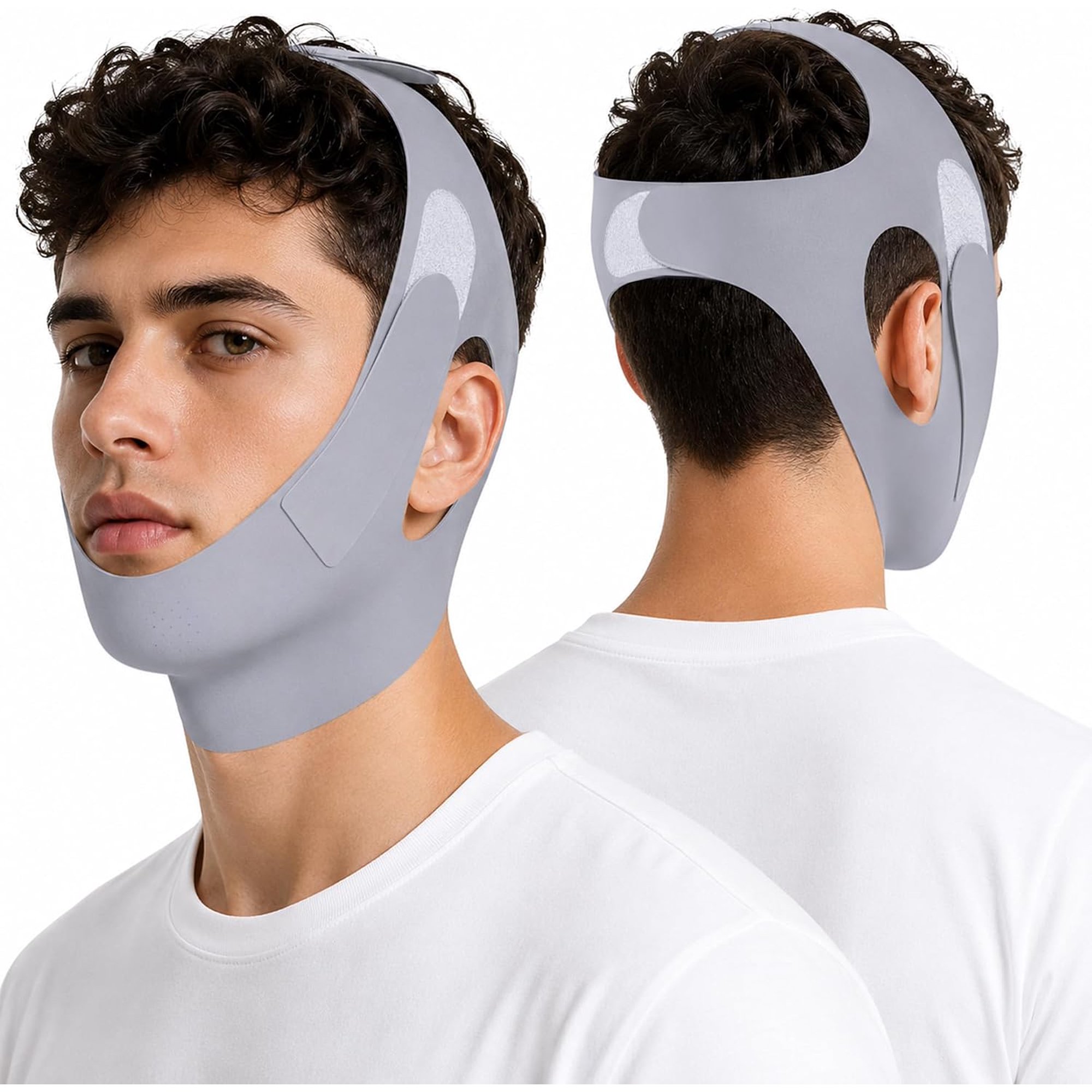 Chin Strap for Sleeping – 4 Point Adjustable Chin Strap for Snoring Breathable Anti Snoring Chin Strap | Anti Snore Chin Strap with Elasticity | Comfortable Sleep Chin Strap for Adults