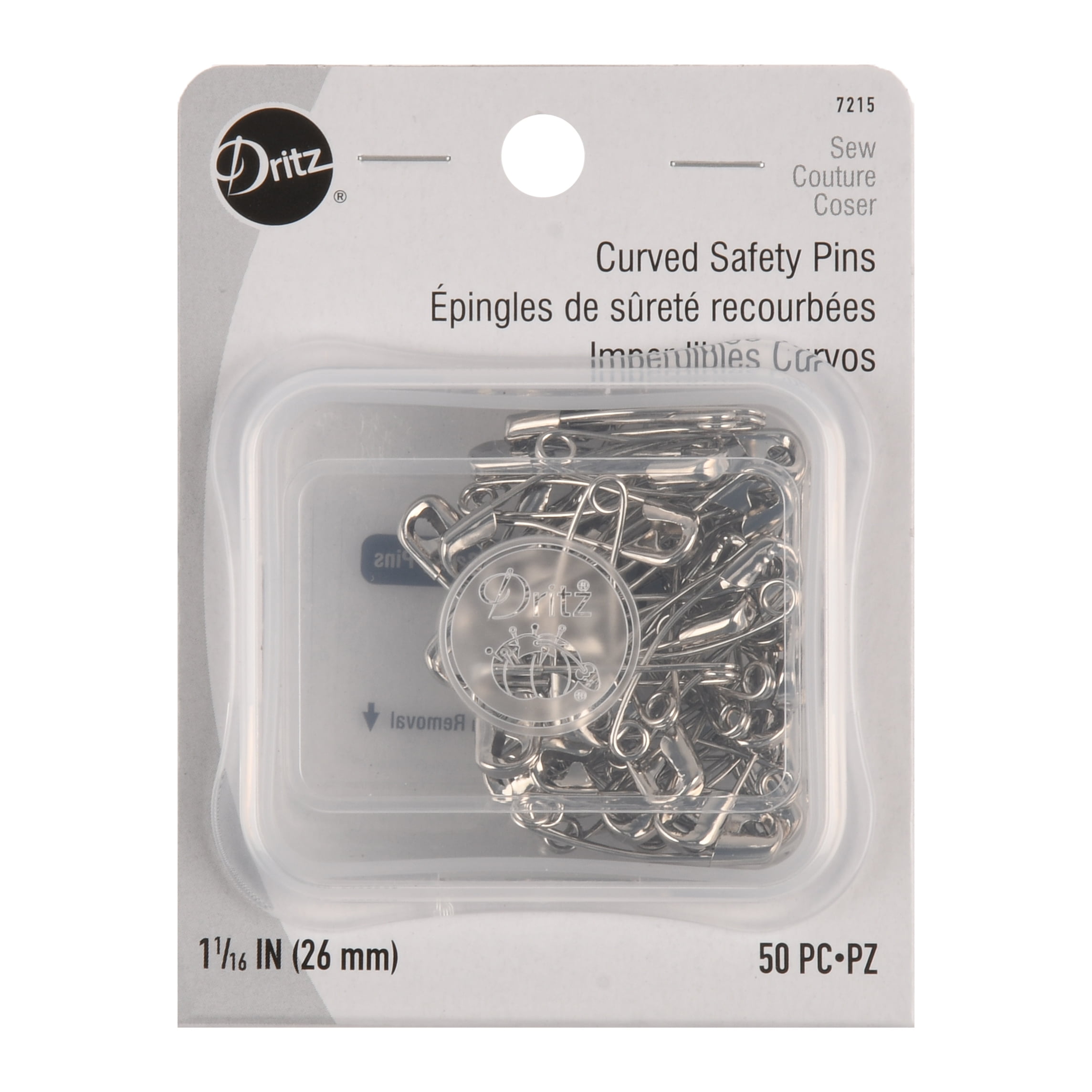 Dritz Size 1 Curved Safety Pins, 50 Count