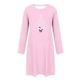 thumbnail image 5 of Stamzod Christmas Night Gowns for Adult Women Fall Winter Long Sleeve Casual Sleep Dress Xmas Holiday Women's Sleepwear Pink L, 5 of 7
