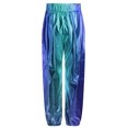 thumbnail image 2 of Kaerm Metallic Harem Pants for Girls Boys Hip Hop Street Dance Trousers Sweatpants Gymnastics Bottoms Blue 6, 2 of 6