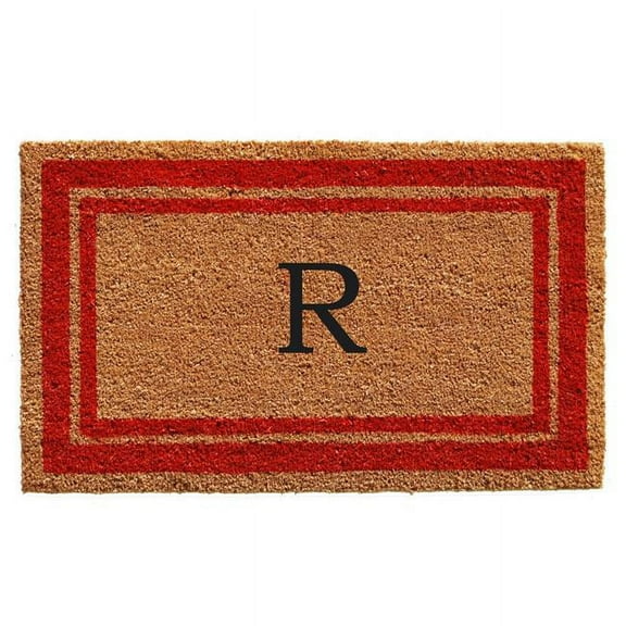 Calloway Mills Red Border 24" x 36" Monogram Outdoor Doormat (Letter R)