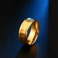 thumbnail image 4 of 8mm Men's Silver/Gold/Black Brushed Bands Stainless Steel Wedding Ring Size 7-11, 4 of 9