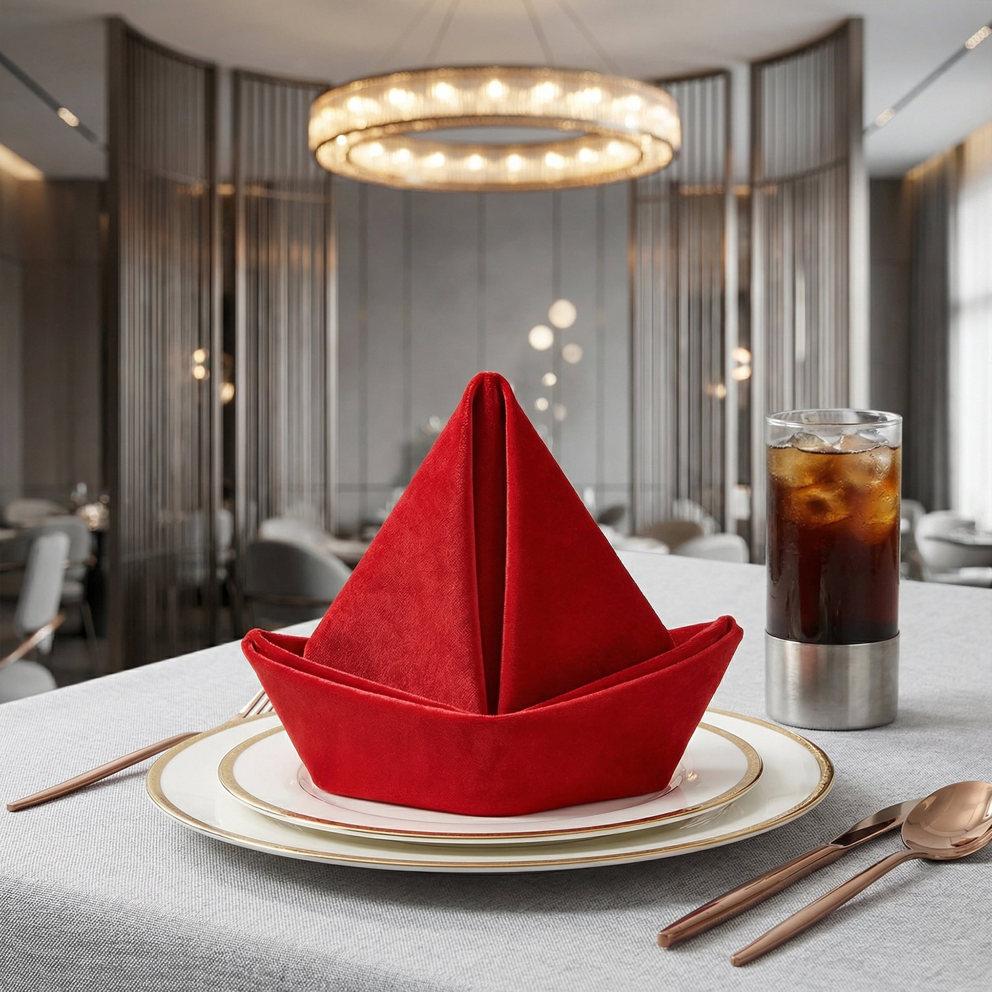 Unique Bargains 12 Pack Soft Durable Velvet Cloth Napkins for Parties Red 18"x18"