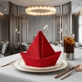 thumbnail image 5 of Unique Bargains 12 Pack Soft Durable Velvet Cloth Napkins for Parties Red 18"x18", 5 of 6